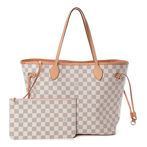 louis vuitton neverfull mm rose ballerine damier azur|louis vuitton damier azur tote.